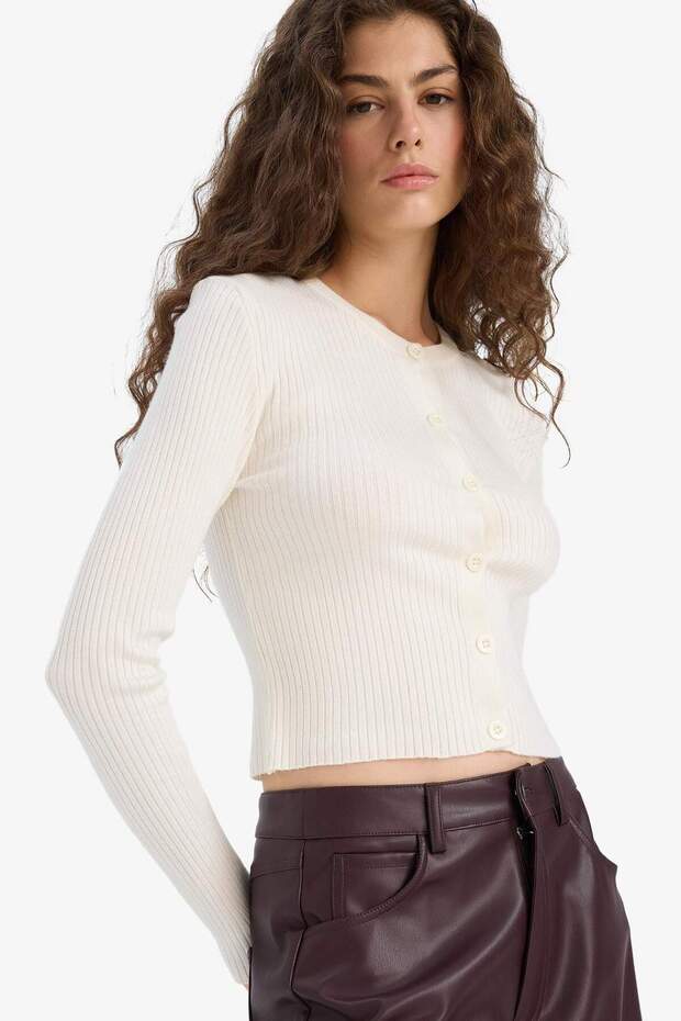 Okul Regular Fit Bisiklet Yaka Triko Hırka A2076AX25WN - 5
