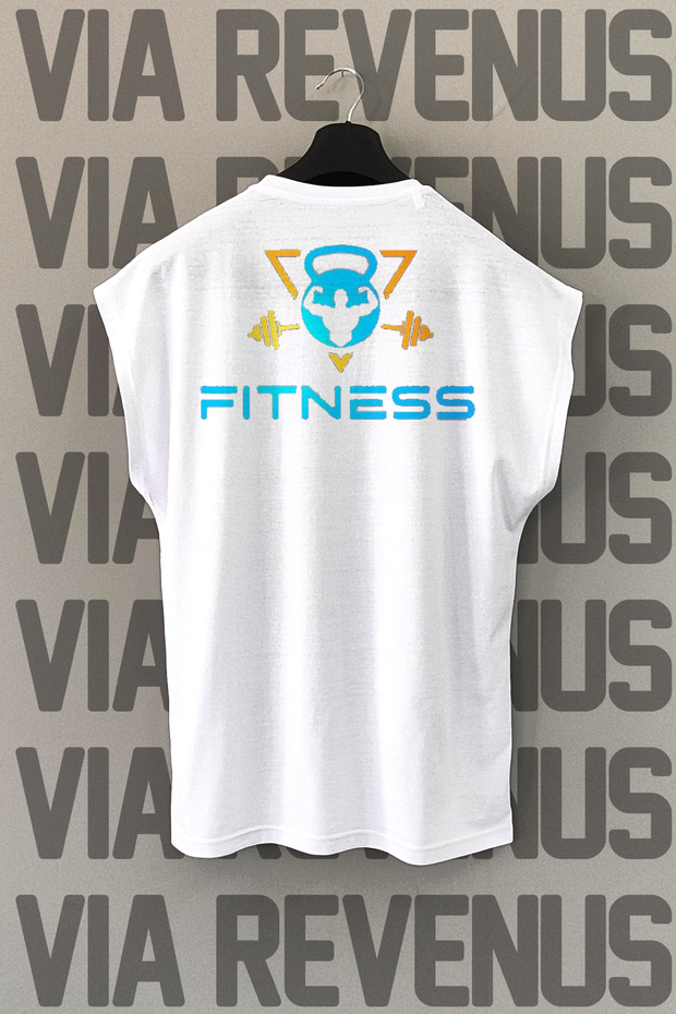 Fitness Back Printed Zero Sleeve Crew Neck Sports Tshirt