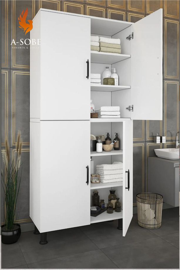 A‑SOBE Seramik & Ahşap Çok Amaçlı Dolap 70 Cm – Çekmeceli Mutfak Dolabı - 3