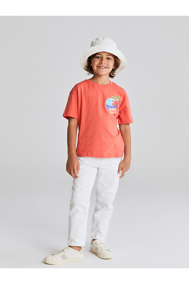 Lcw Kids White Boy's Trousers with Adjustable Elastic Waist