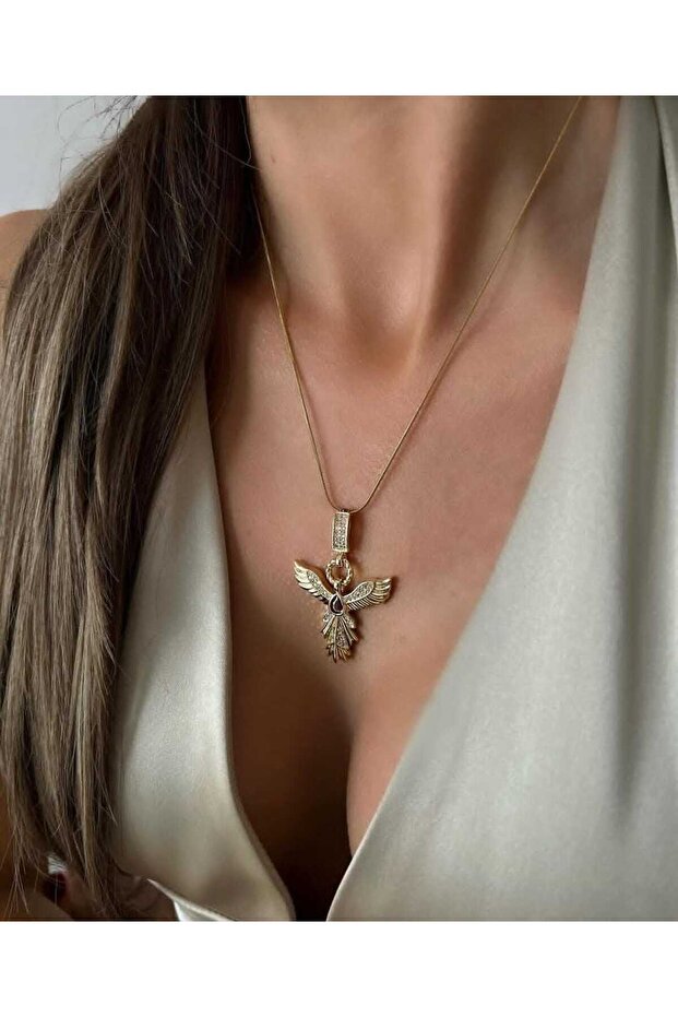 Çelik Anka Kuşu Kolye - 1