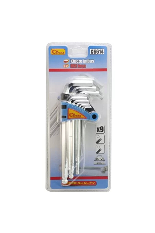 Set 9 chei hexagonale, Allen în formă de L, Cod C6614 - 4