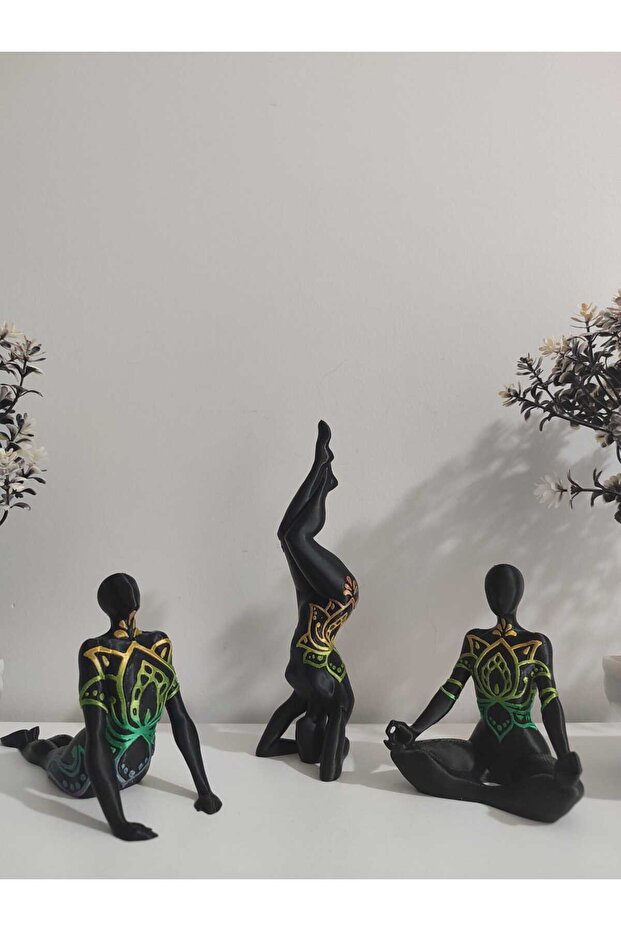 Dekoratif Yoga Figürleri - 3 Lü Set