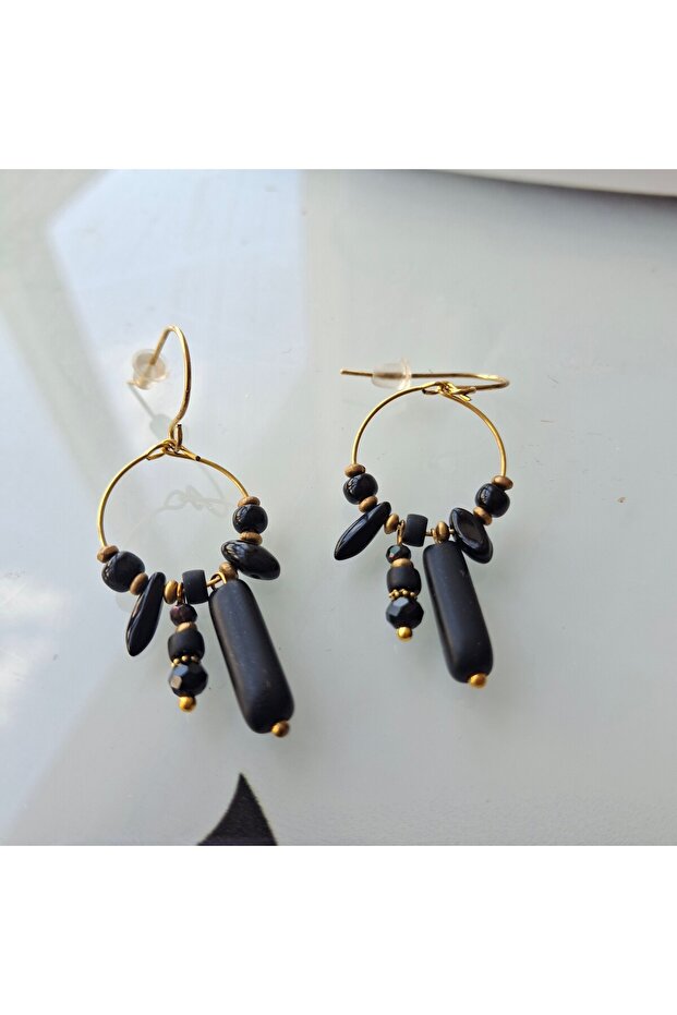 Handmade Dangle Black Women's Earrings