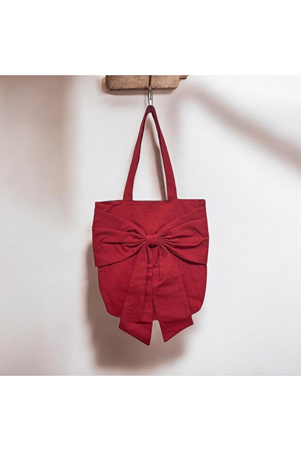 Bow Tie Design Red Tote Bag