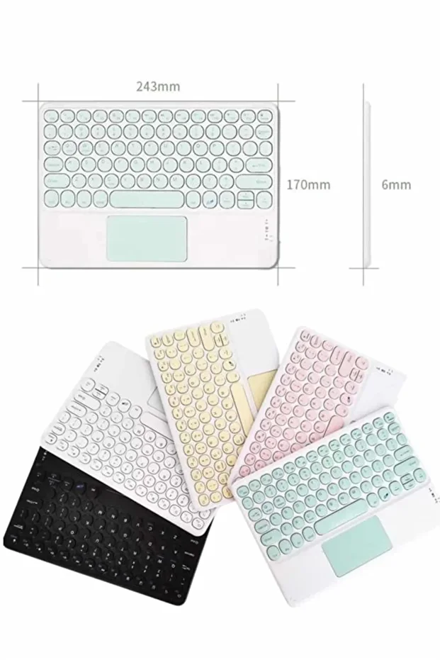 Touchpad Tüm Cihazlara Uyumlu Bluetooth Klavye Touchpad Slim Kablosuz Wifi Q Klavye - 5