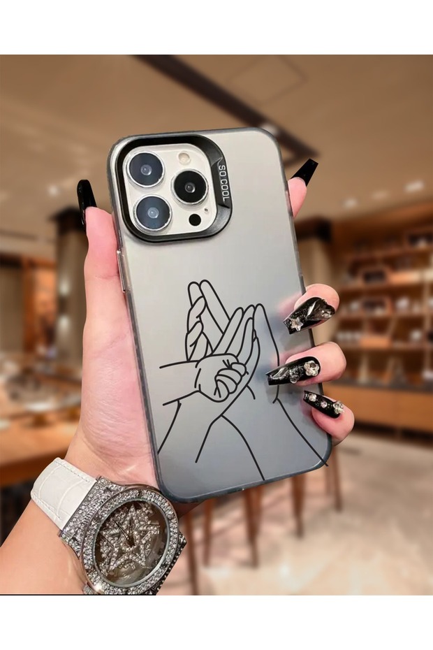 iPhone 16 Promax Compatible Charcoal Drawing Print Phone Case Mk01A