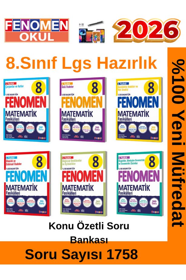 2026 8.Sınıf Matematik Konu Özetli Soru Bankası Fasikülü(1758 Soru)6 Faikül - 1