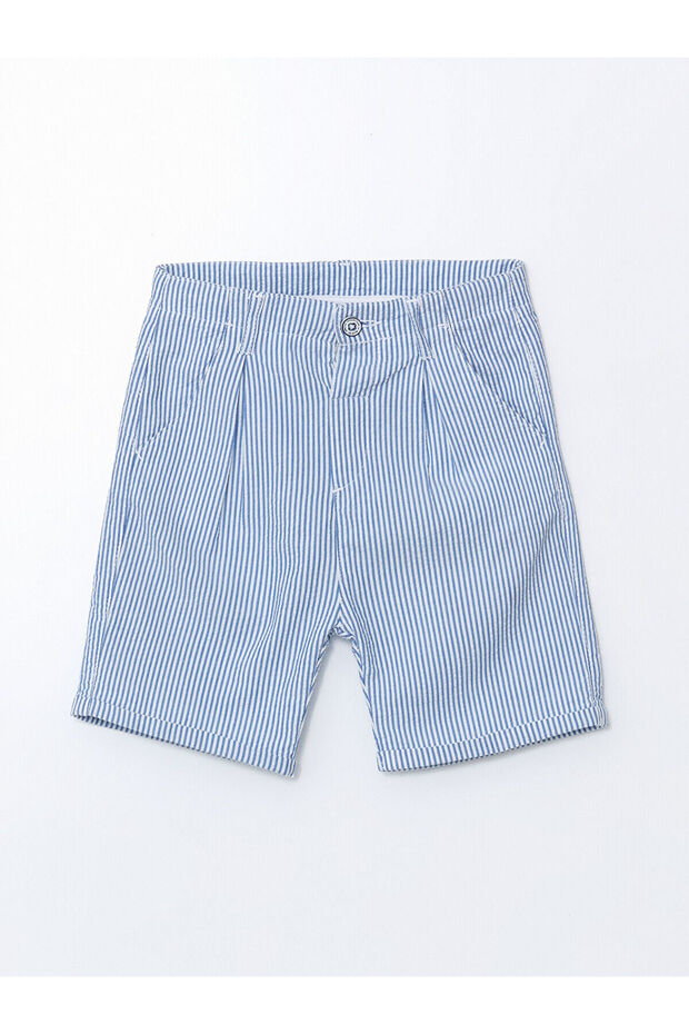 Lcw Kids Striped Gabardine Boy's Pocket Shorts (S5)