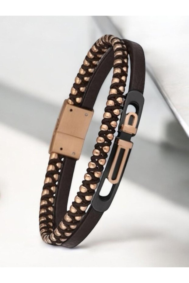 Santa Barbara Polo Brown Leather Bracelet – Rose Gold Buckle