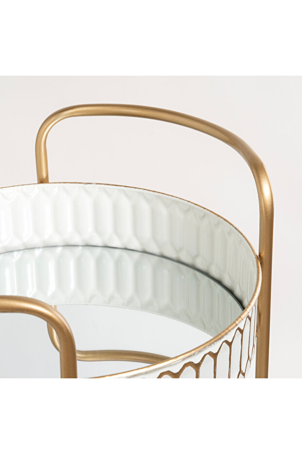 عربة تقديم مستديرة مكونة من 3 طبقات - 3