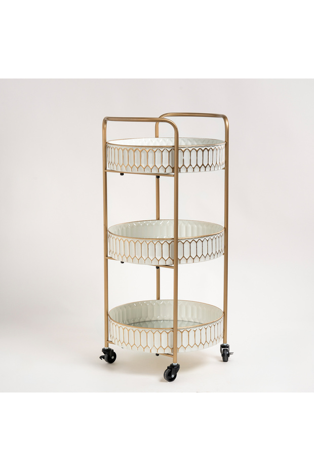 عربة تقديم مستديرة مكونة من 3 طبقات - 2