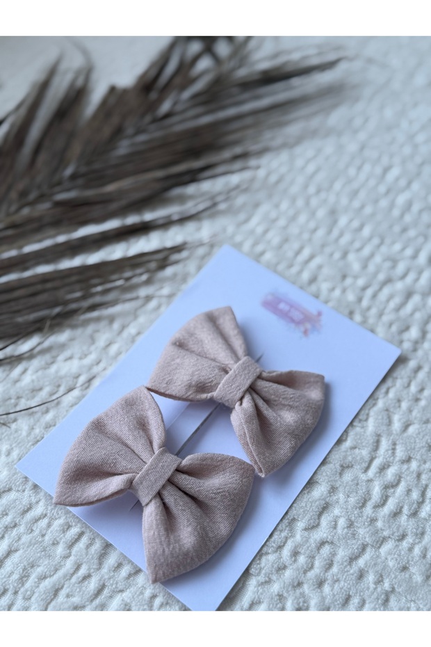 مجموعة مشبك فيونكة مزدوجة باللون الوردي - 3