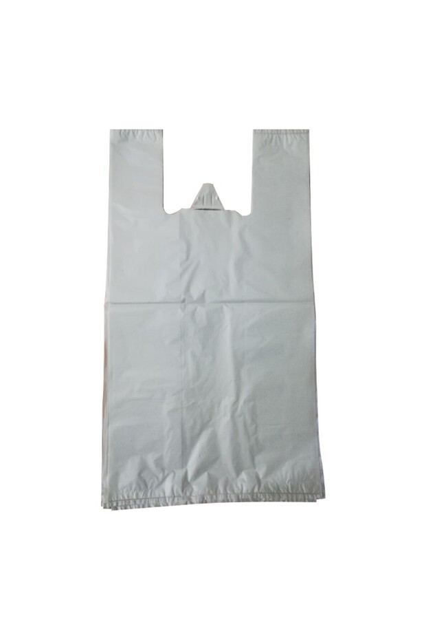 Kırık Beyaz Kalın Poşet Büyük Boy 3 Kg Çöp Poşeti Hışır Atlet Poşet Market Manav Poşeti - 4