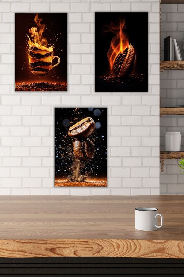 Coffee Art Effect Mdf Wooden Wall Painting, Cafe, Kitchen Decorative Ornament