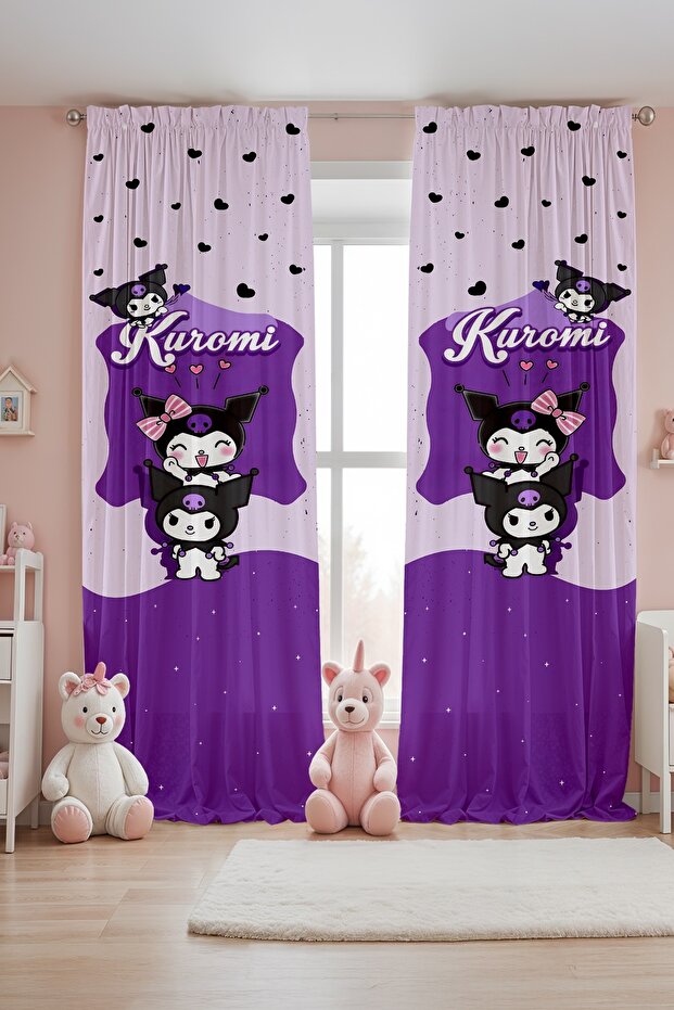 ستارة خلفية لغرفة الأطفال منقوشة من Naughty Kuromiler (سعر الجناح الواحد)