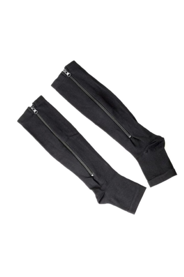 Compression Socks with Zipper for Circulation and Varicose Veins, Black, Sizes L-XL - 4