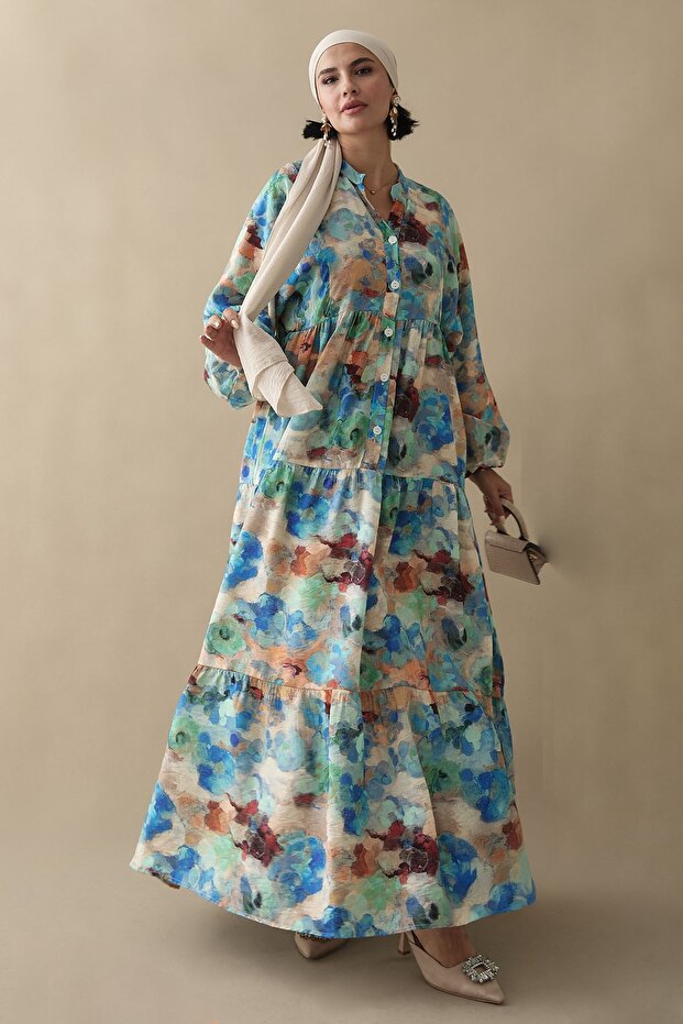 Dalia Mavi Mango Elbise - 7