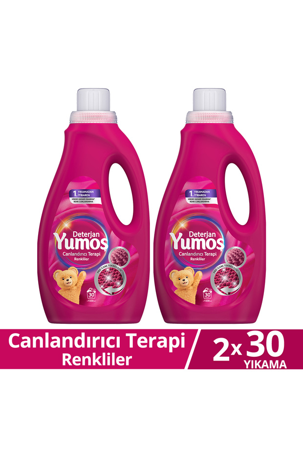 Yumoş Sıvı Bakım Deterjanı Canlandırıcı Terapi Renkliler 30 Yıkama 1500ml x2