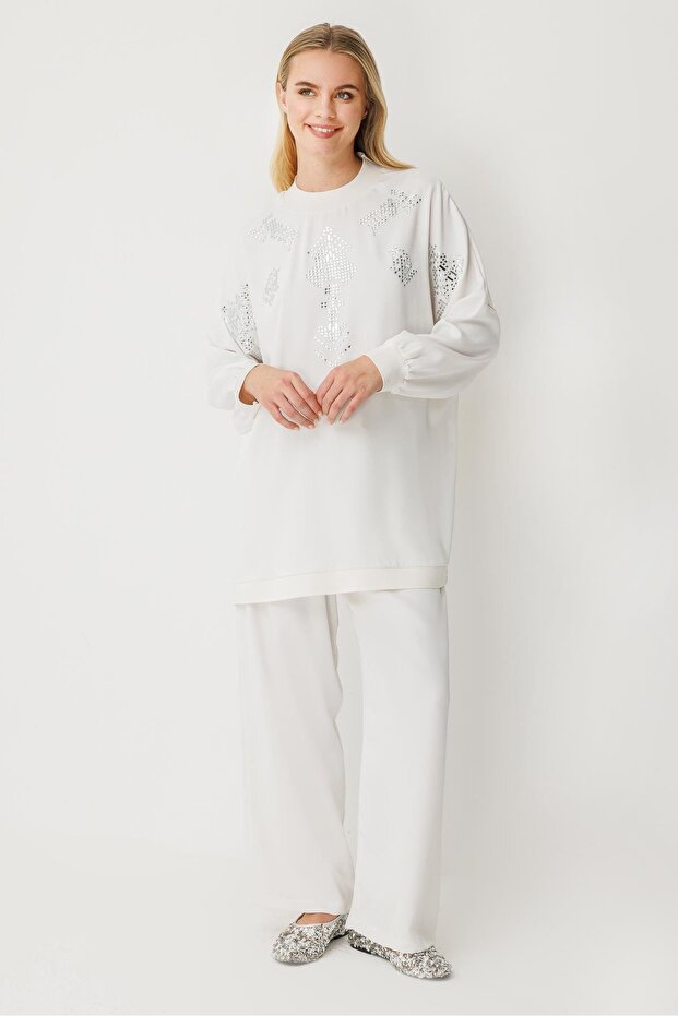 Taş İşlemeli Takım EKRU - 1