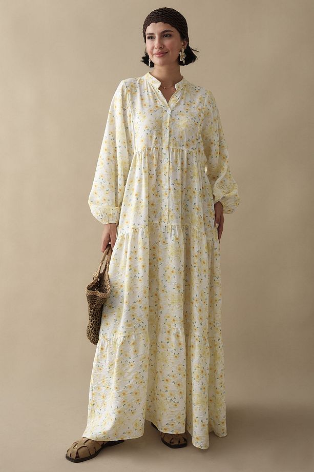 Frezya Sarı Mango Elbise - 1