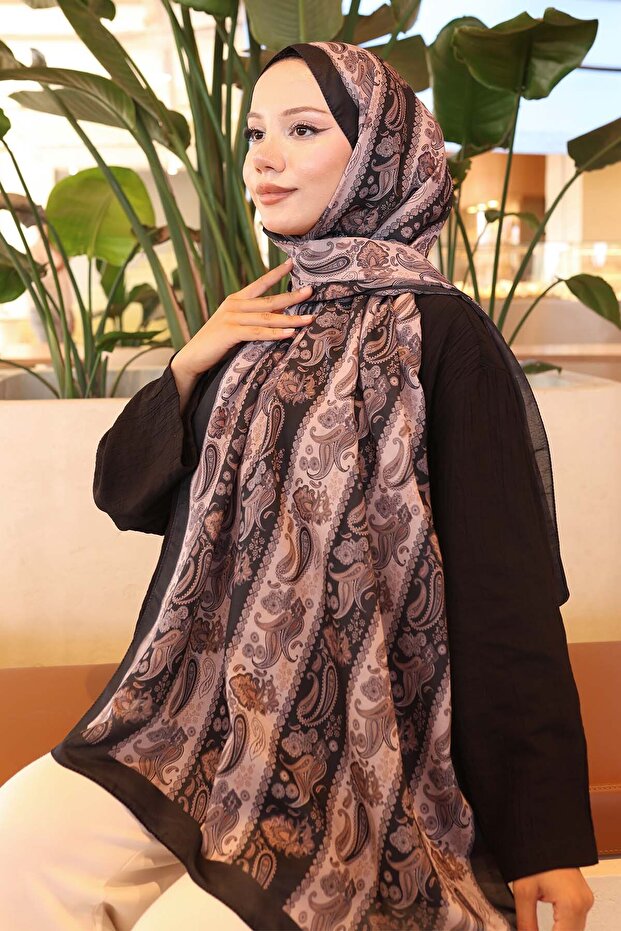 شال منقوش عرقيًا من خيوط المنك Ipk115 - 3