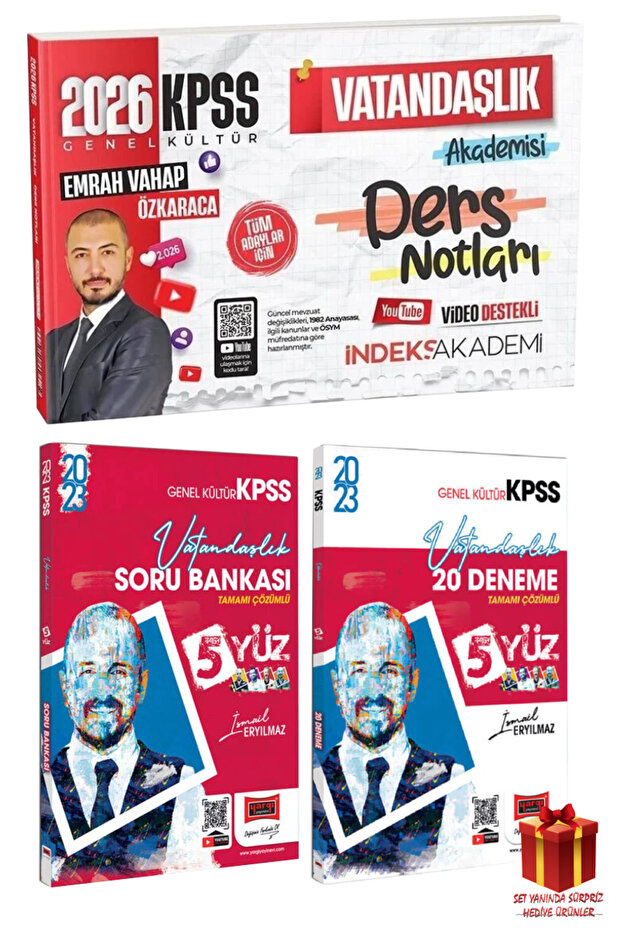 2026 İndeks Akademi KPSS Emrah Vahap Özkaraca Vatandaşlık Ders Notları+Yargı Vatandaşlık SB+Deneme - 1