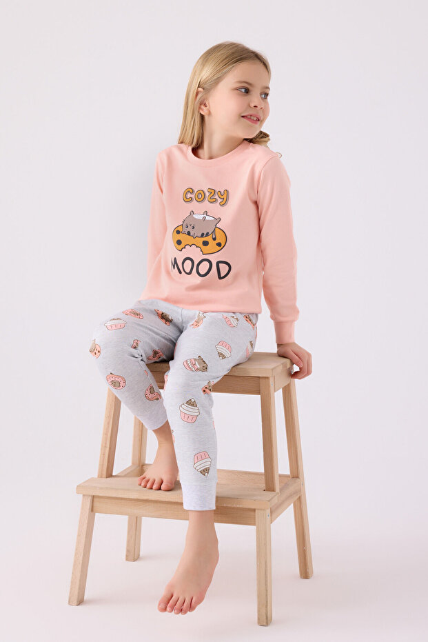 Devojčin narančasti komplet pidžama - 1
