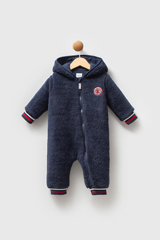 U.S. Polo Assn Baby Boy Navy Blue Romper