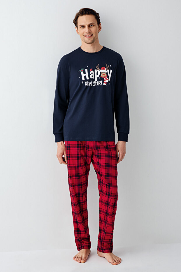 Erkek Lacivert Pijama Takımı - 1