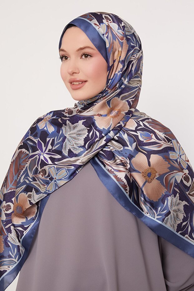 Floral Pattern Indian Silk Shawl