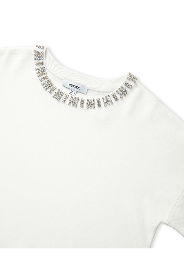 Strass taş aksesuarlı oversize triko - 4