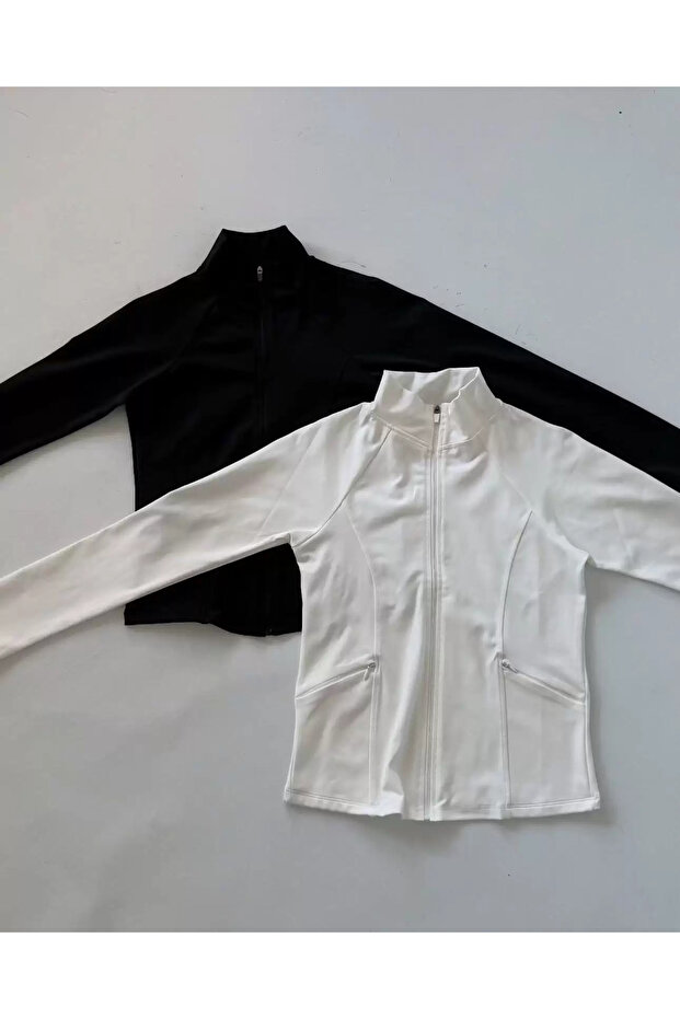 Rover Basic Slim Fit Fermuarlı Bluz - 5