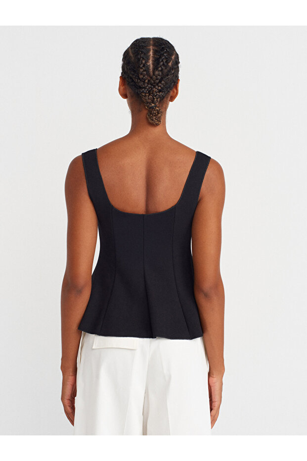 31987 Peplum Top-Siyah - 2