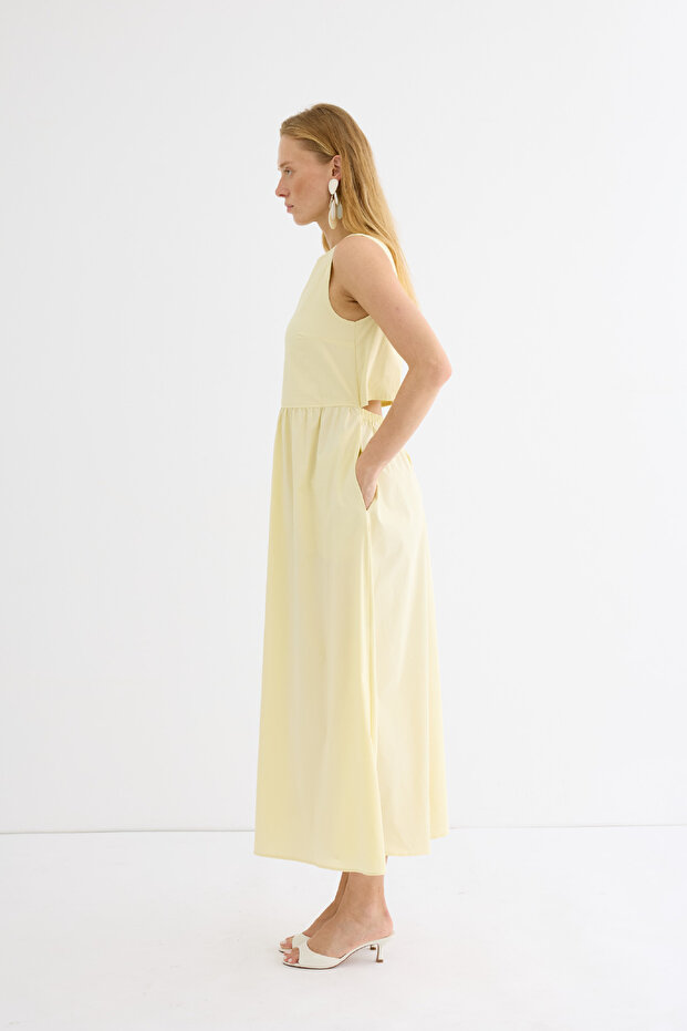 Cosmo Poplin Elbise Soft Sarı - 6