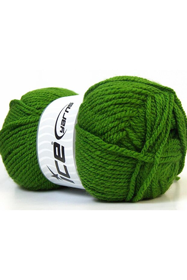 4X100Gr. Atlas Acrylic Green Winter, Flat Strands, Thick, 100% Acrylic