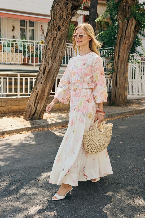 Gardenya Keten Elbise Soft Pembe - 2