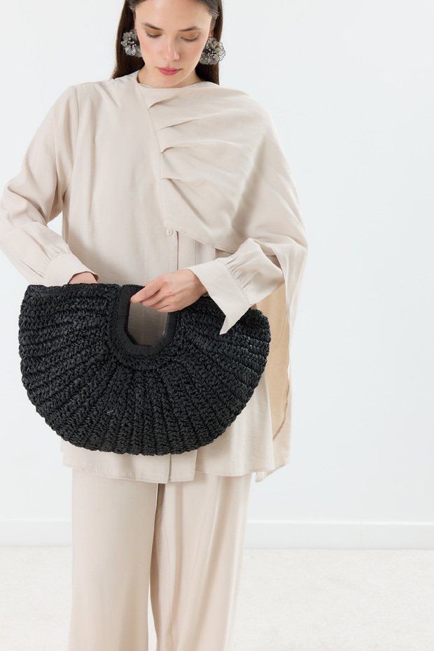 Noir Hasır Çanta Siyah - 5