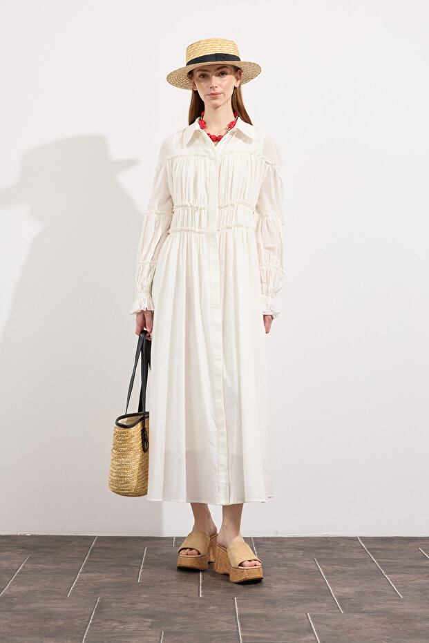 Daisy Vual Elbise Ekru - 1