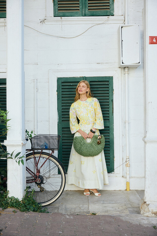 Noir Hasır Çanta Yeşil - 4