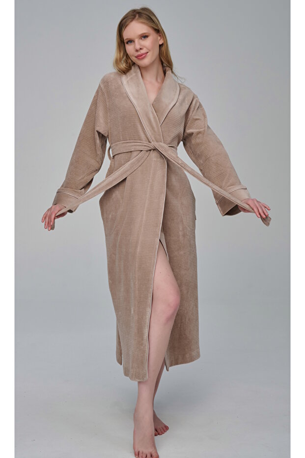Size Pitikare Jacquard Niki Velvet Bamboo Cotton Dressing Gown