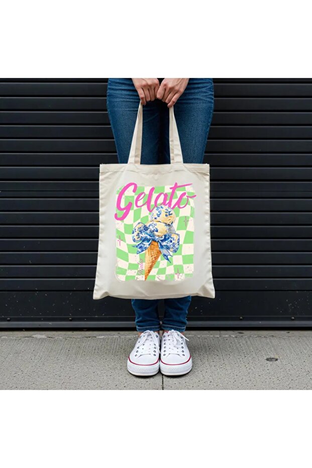 Gelato Italian Printed Cloth Bag, Shoulder Bag, Tote Bag 1 Piece