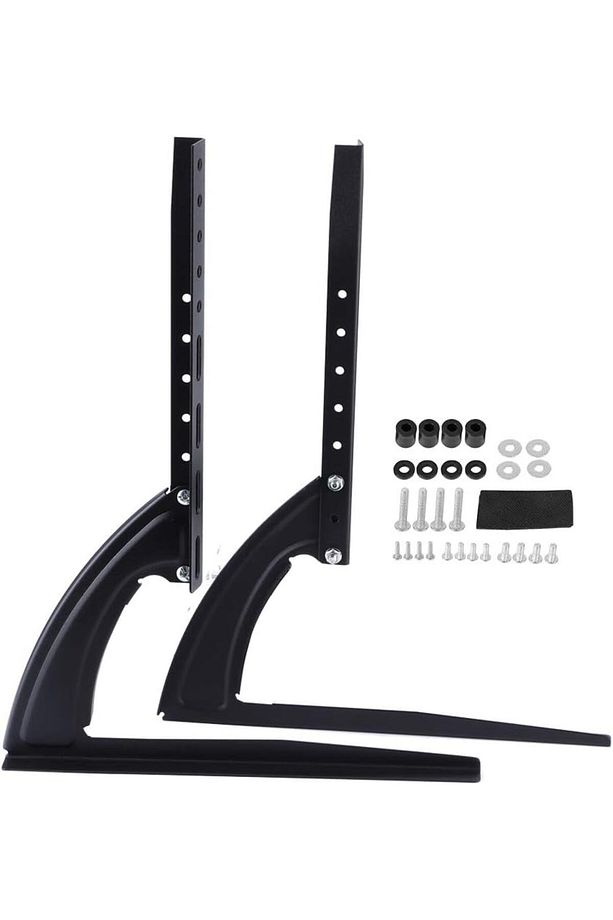 Ayarlanabilir Yükseklikli TV Ayak Standı 32-75 İnç Uyumlu 50 kg Taşıma Metal Siyah Ayaklık - 9
