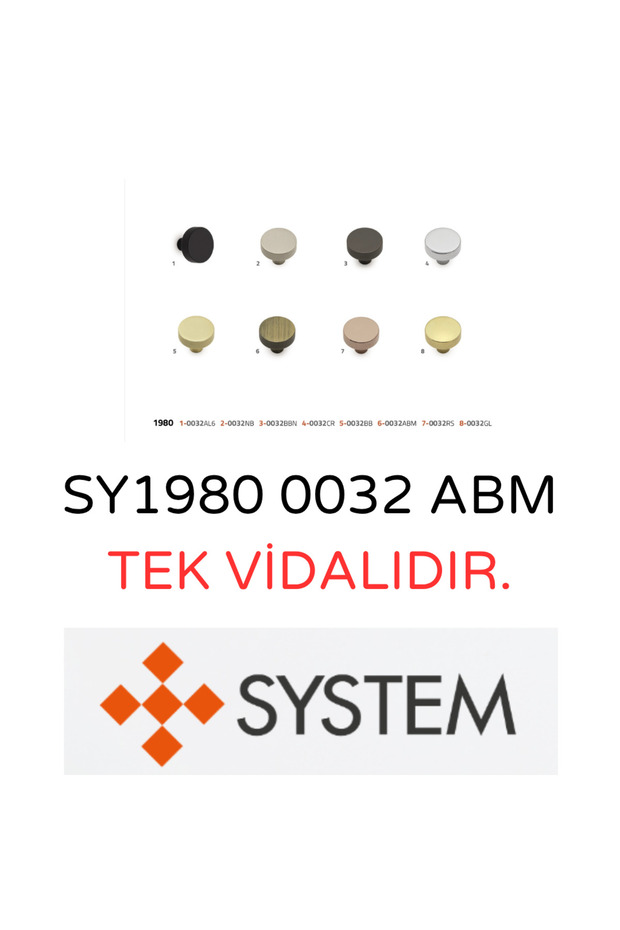 SY1980 0032 ABM ANTİK SARI Renkli Modern Tekli Kulp - 2