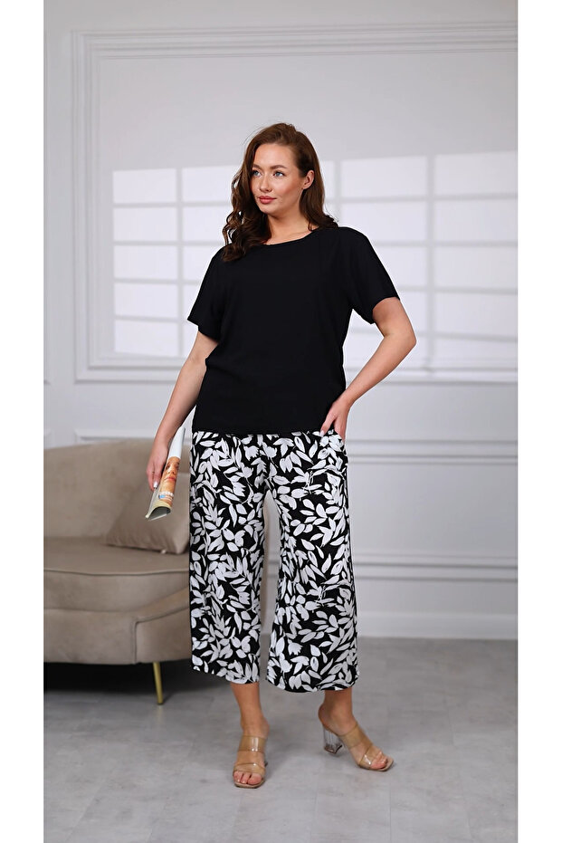 مجموعة قماش منقوشة من الأوراق - مجموعة علوية - 1