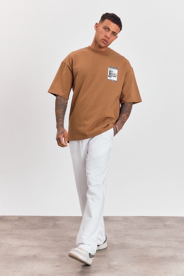 Rome Baskı ve Nakış Detaylı Oversize Tshirt - 4