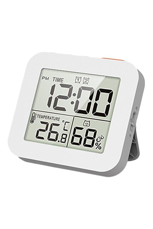 Azonee Digital Shower Clock for Desktop, Bathroom Timer with Alarm with Big LCD Display, Humidity T - 1