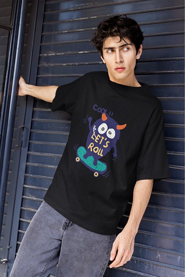 Men/Women Cool Let's Roll Transfer Printed Round Neck Short Sleeve T-Shirt
