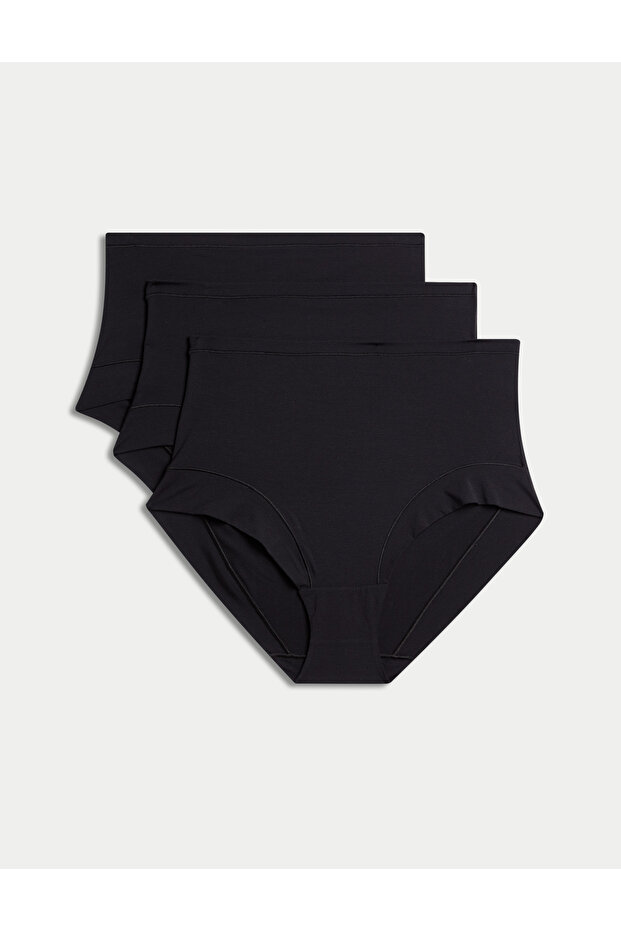 3'lü Flexifit™ Yüksek Bel Şort Külot - 3