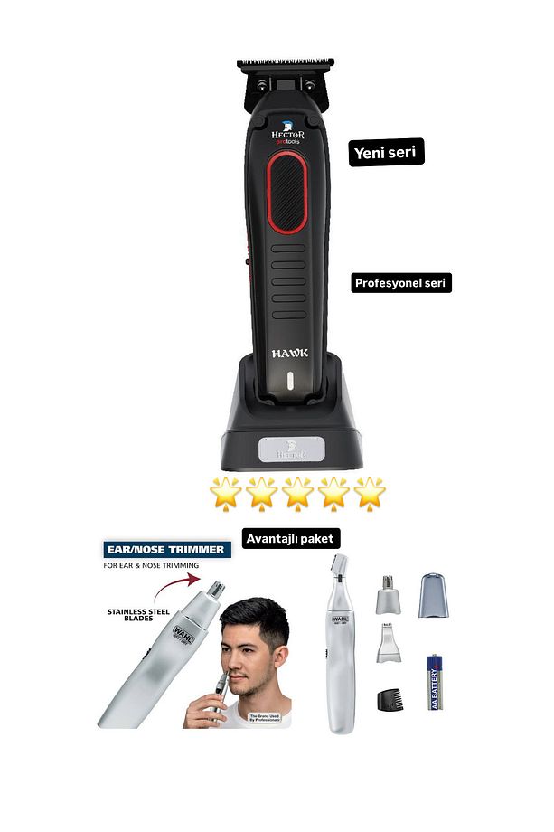 Saç ve Sakal Çizim Makinesi Kuaför Tipi Şarjlı Şekillendirme Tıraş Makinesi - 2